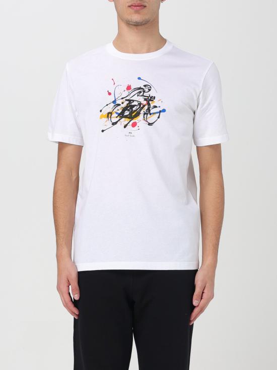 24SS 폴 스미스 반팔 티셔츠 M2R011RMP4448 01 bianco - PAUL SMITH