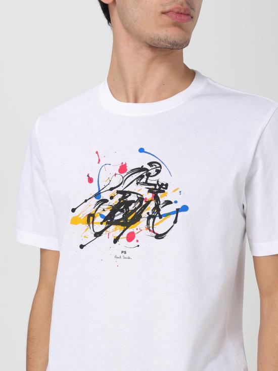 24SS 폴 스미스 반팔 티셔츠 M2R011RMP4448 01 bianco - PAUL SMITH