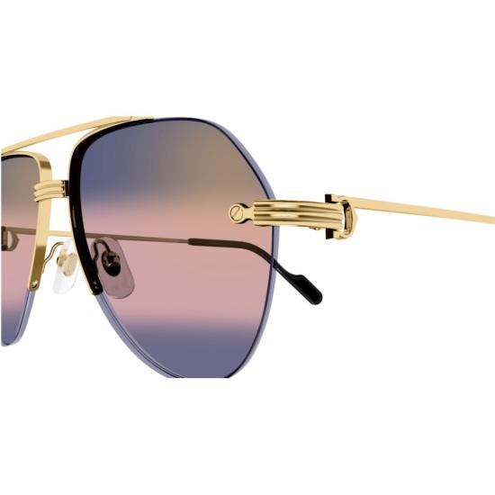  까르띠에 선글라스 CT0427S 004 GOLD GOLD BLUE - CARTIER