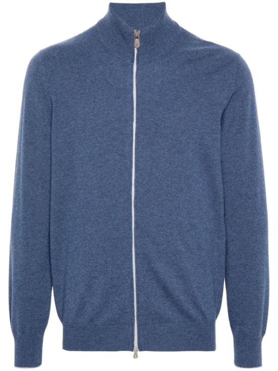 24FW 브루넬로 쿠치넬리 집업 니트 M2200106COP71 BLUE - BRUNELLO CUCINELLI