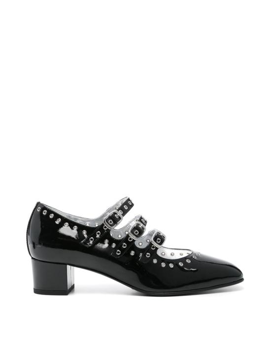 332062 BLACK PATENT EYELET LEATHER