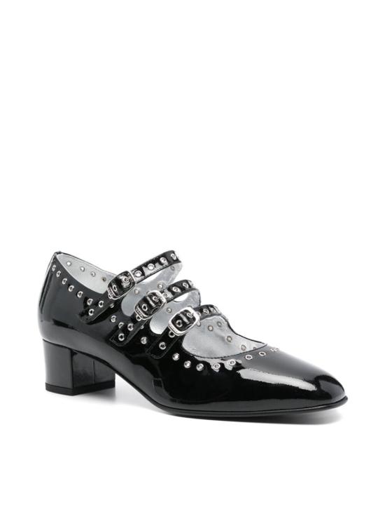 332062 BLACK PATENT EYELET LEATHER