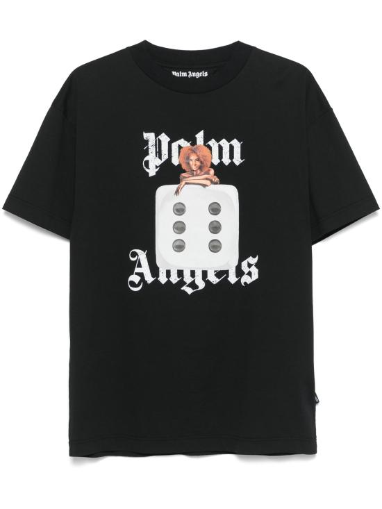 25SS 팜앤젤스 반팔 티셔츠 PMAA001S25JER00B 1003 BLACK OFF WHITE