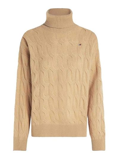 [해외] 25FW 타미힐피거 터틀넥 WW0WW43102RBL Beige
