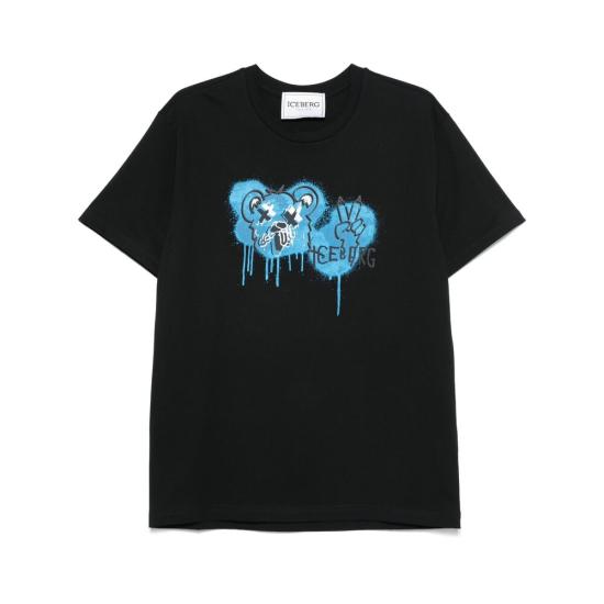 25SS 아이스 비 아이스버그 반팔 티셔츠 6306 F043 9000 BLACK - ICE B ICEBERG