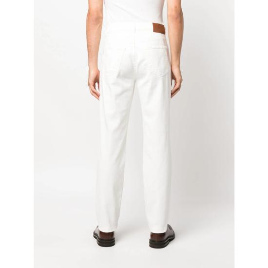 25SS 브루넬로 쿠치넬리 스트레이트 팬츠 M277PD3210 C7210 WHITE - BRUNELLO CUCINELLI