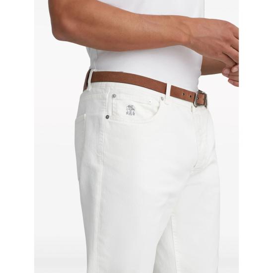 25SS 브루넬로 쿠치넬리 스트레이트 팬츠 M277PD3210 C7210 WHITE - BRUNELLO CUCINELLI