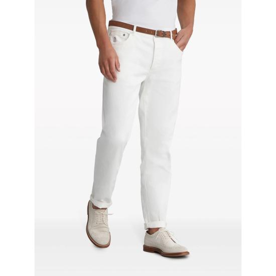 25SS 브루넬로 쿠치넬리 스트레이트 팬츠 M277PD3210 C7210 WHITE - BRUNELLO CUCINELLI