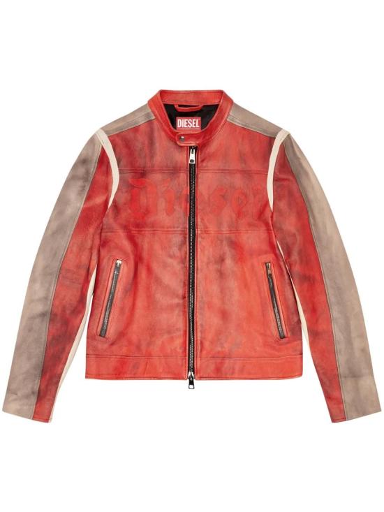  디젤 가죽 자켓 A144930LIBN red - DIESEL