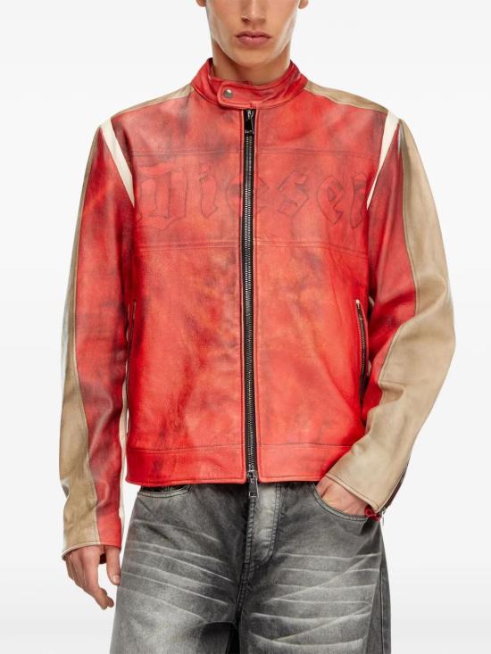  디젤 가죽 자켓 A144930LIBN red - DIESEL