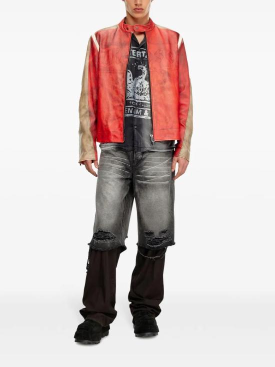  디젤 가죽 자켓 A144930LIBN red - DIESEL