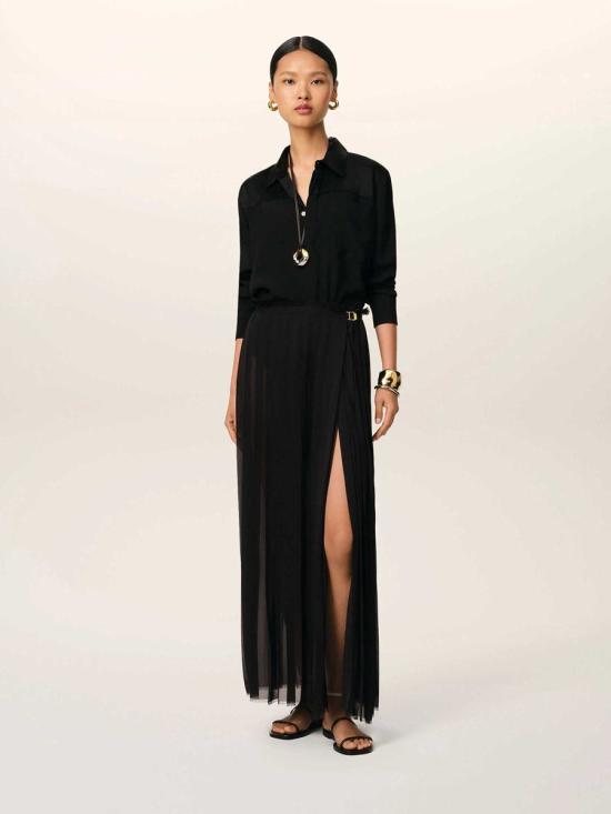 FSK353 PL0027polyester crepe 001Black