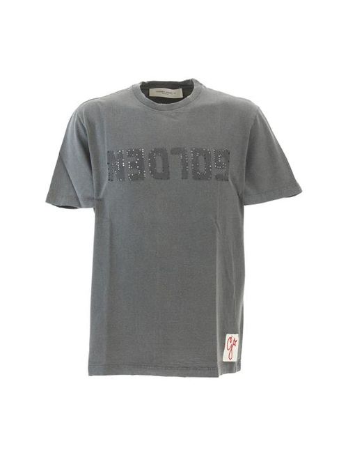 26SS 골든구스 골든 로고 프린트 반팔 티셔츠 GMP01220 P000671 60318 ANTHRACITE DOM