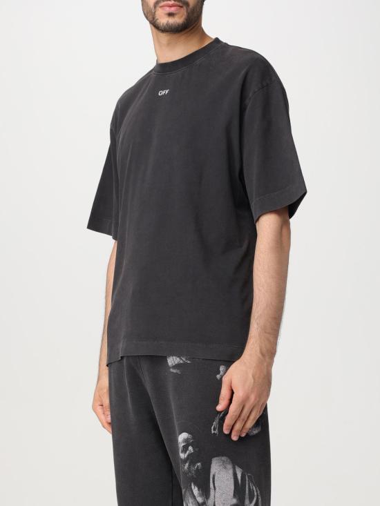 24FW 오프화이트 반팔 티셔츠 OMAA120C99JER006 1077 Black - OFF WHITE