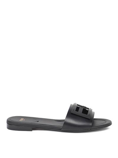 [해외] 26SS 펜디 바게트 레더 슬라이드 8R8136AE7TF0ABB Black