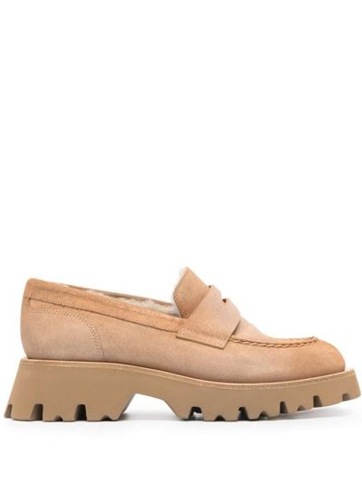 [해외] 23FW 산토니 플랫 슈즈 WUFR70735GOMA Brown