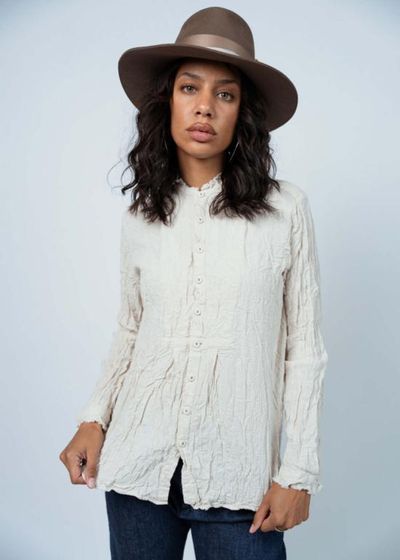 [해외] 파드칼레 블라우스 파스드칼레 플레인 셔링 코튼  아이보리