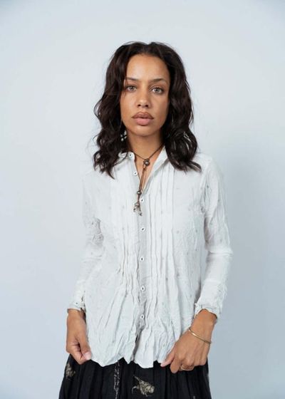 [해외] 파드칼레 블라우스 파스드칼레 코튼컷 도비  아이보리