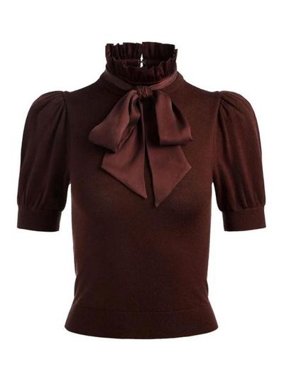 [해외] 25FW 앨리스 앤 올리비아 반팔 티셔츠 CL000533711C201 Brown