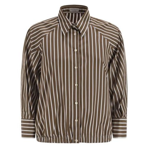 브루넬로쿠치넬리 블라우스 셔츠 MH749NA906 BROWN WHITE