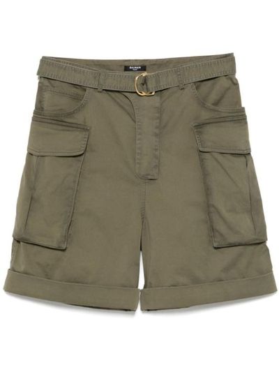[해외] 25SS 발망 숏팬츠 EH1PA120CF87 7CW Green
