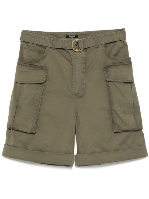 [해외] 25SS 발망 숏팬츠 EH1PA120CF87 7CW Green