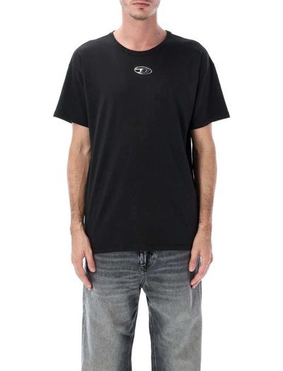 [해외] 디젤 탑 T 노름 아이오드 유기농 면 티셔츠 블랙