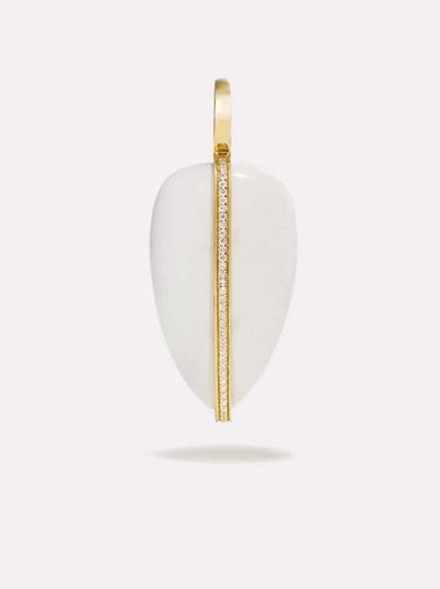 [해외] BY PARIAH 목걸이/팬던트 파리아 대형 다이아몬드 조약돌 펜던트 화이트 아게이트