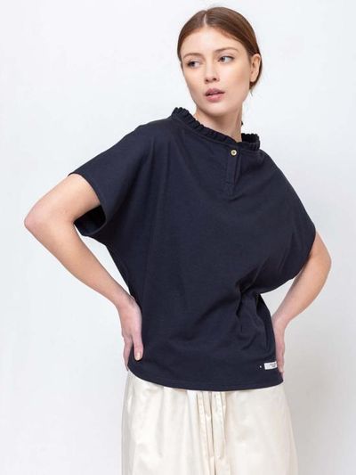 [해외] 아틀란티크 아스콜리 반팔 티셔츠 Atlantique Ascoli 헨리 블라우스 네이비