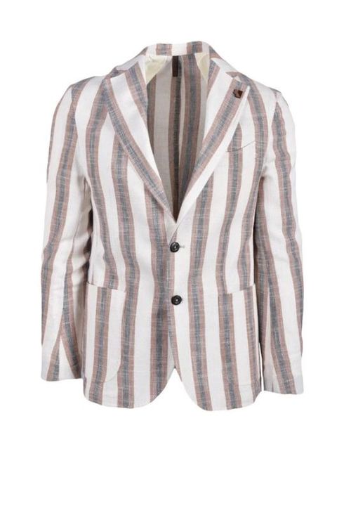 22SS Laboratori Italiani 자켓 흰색과 파란색 세로 줄무늬 재킷