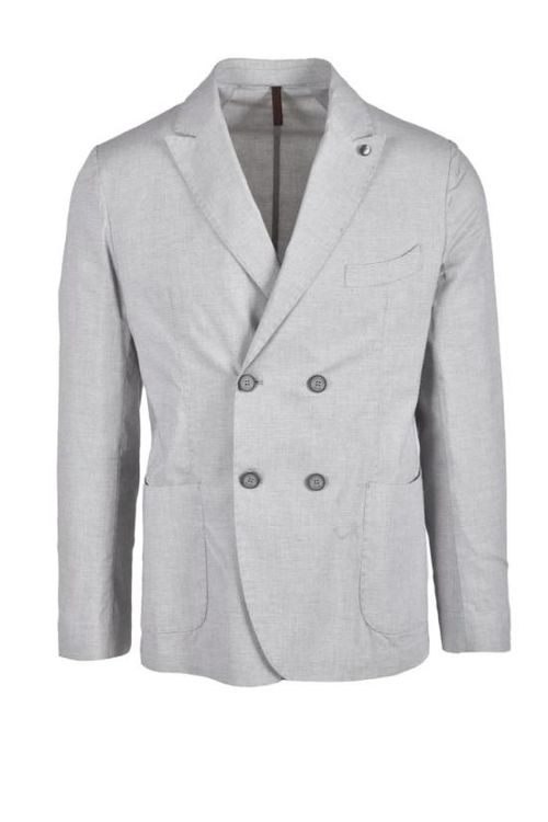 22SS Laboratori Italiani 자켓 더블 브레스트 디자인의 회색 맞춤 재킷