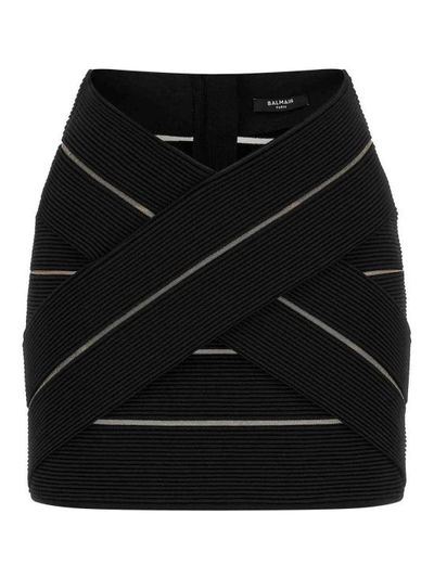 [해외] 26SS 발망 숏 스커트 GF0LBB48KJ750PA Black
