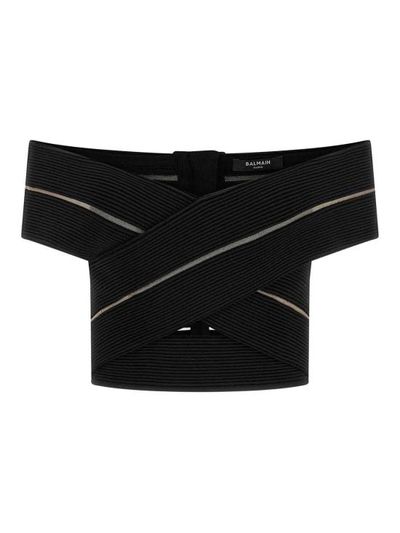 [해외] 26SS 발망 민소매 티셔츠 GF0AB580KJ750PA Black