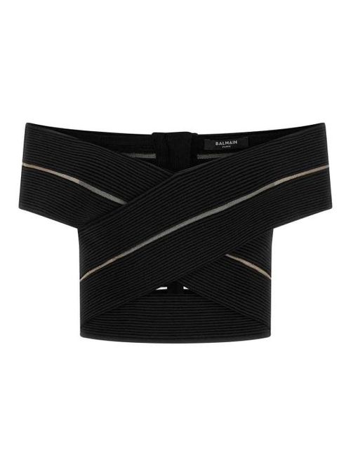 [해외] 26SS 발망 민소매 티셔츠 GF0AB580KJ750PA Black