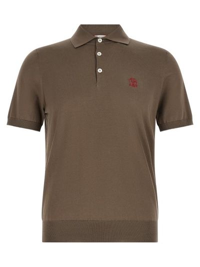 [해외] 26SS 브루넬로 쿠치넬리 로고 경량 코튼 니트 폴로 셔츠 M29800195CLL90 Brown