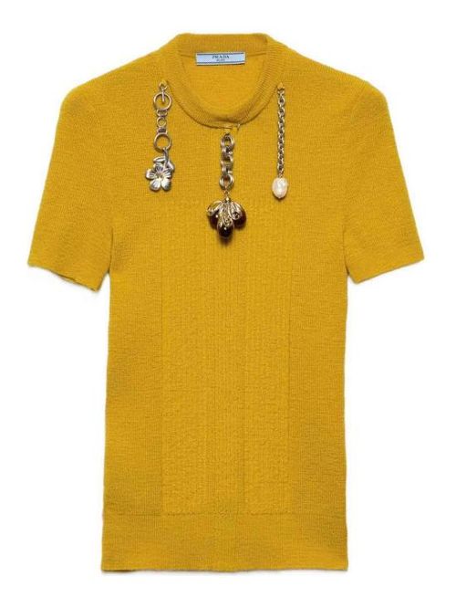 [해외] 25FW 프라다 반팔 티셔츠 P24V2L17ZESOOOF0037 Yellow