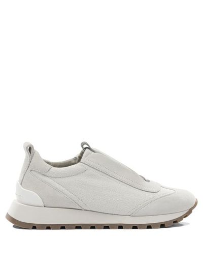 [해외] 26FW 브루넬로 쿠치넬리 프레셔스 디테일 캔버스 & 스웨이드 러너 MZ58G2127C209 GREY