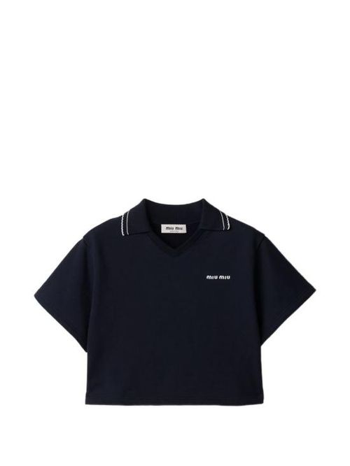 [해외] 26FW 미우미우 폴로 티셔츠 MJNA41191LSOOOF0008 Navy blue