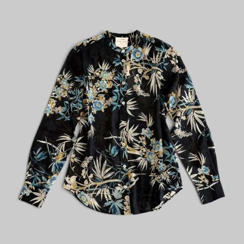 [해외] 포르테포르테 블라우스 Forte Forte Le Bambou Secret Print Co/Se 할아버지 셔츠 Ossidiana